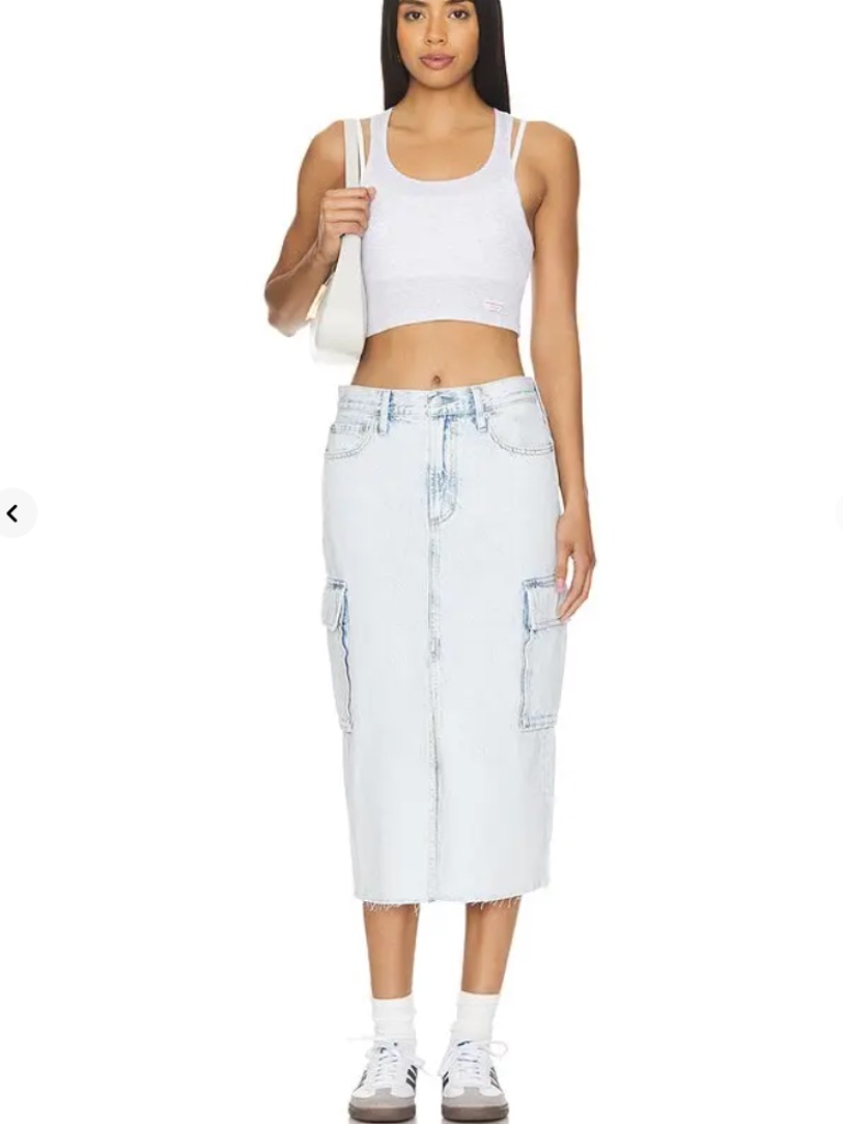 Pistola Mckayla Low Slung Denim Cargo Skirt